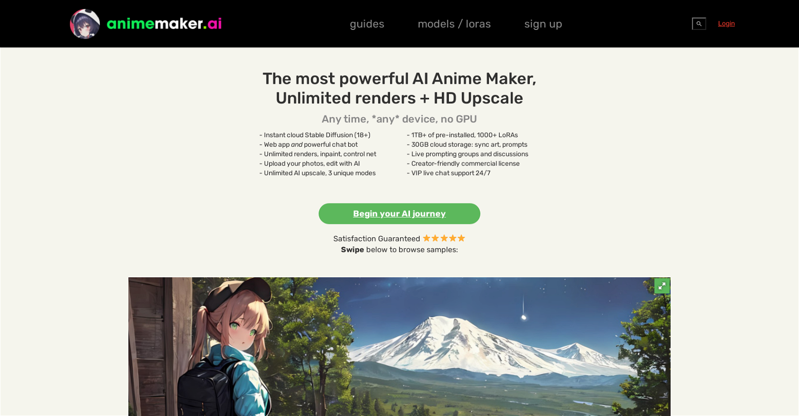AnimeMakerAI website