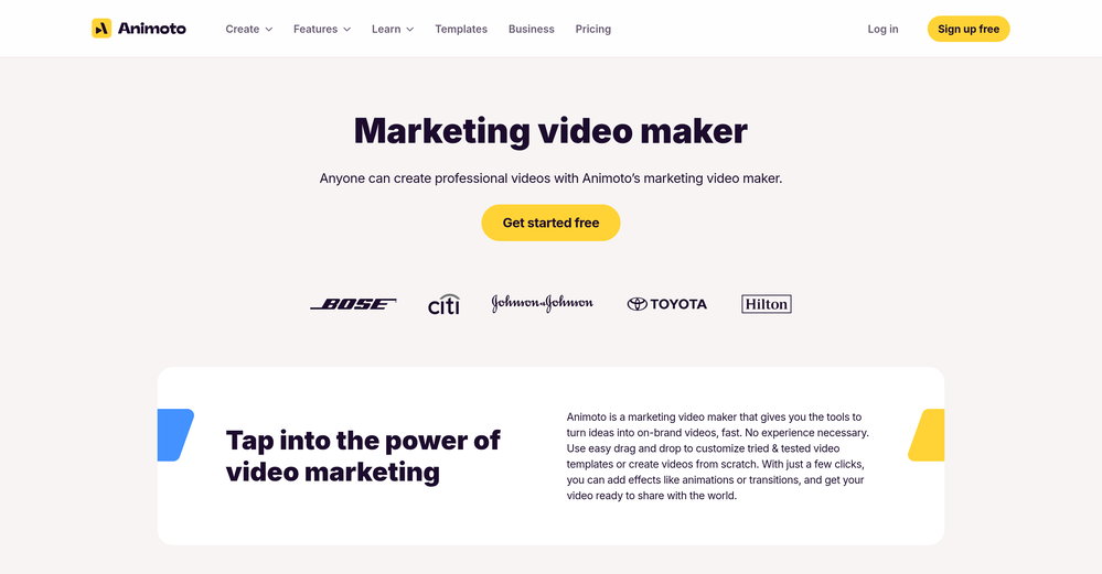 Animoto website