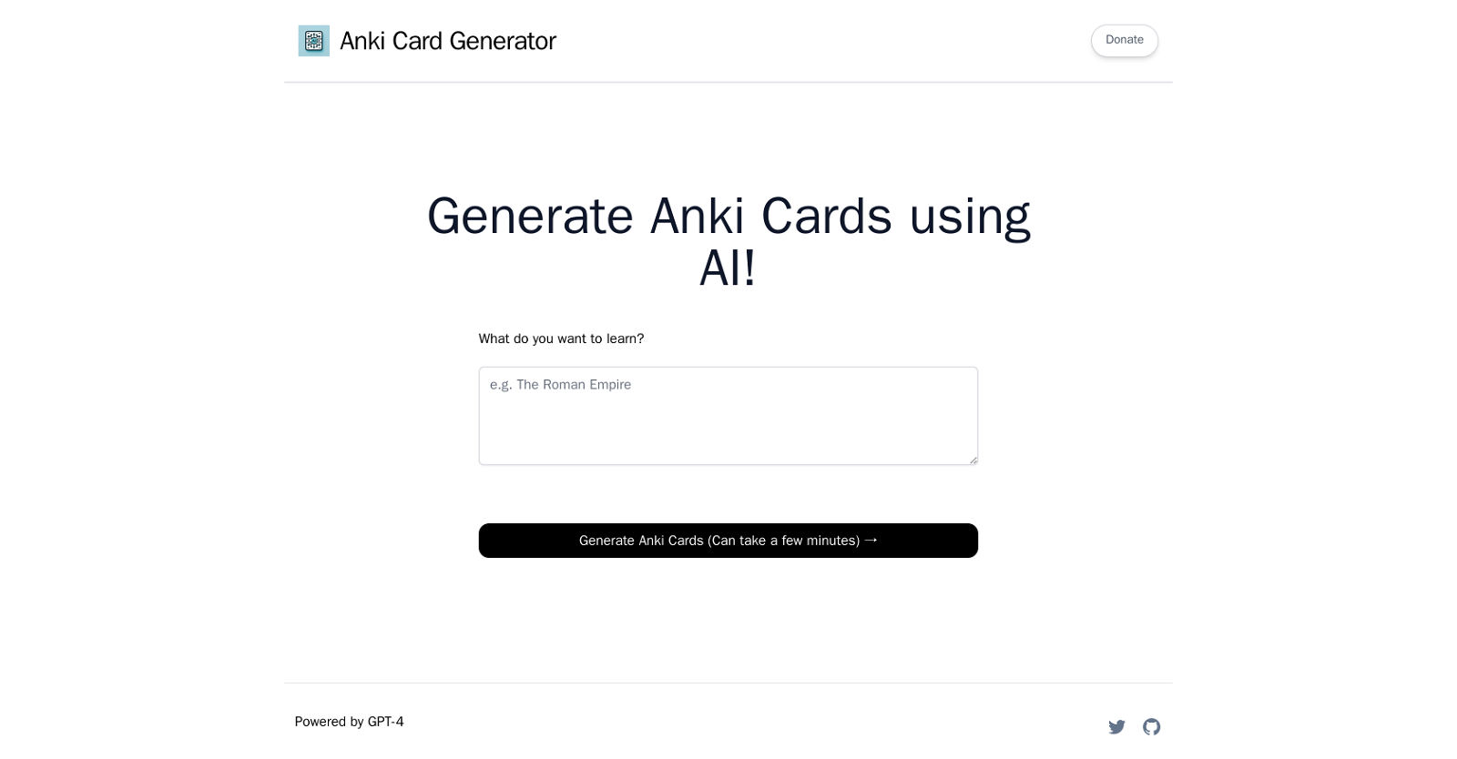 Anki Card Generator website