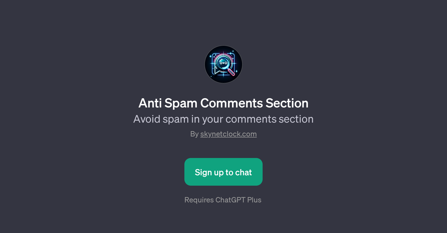 Anti Spam Comments Section website