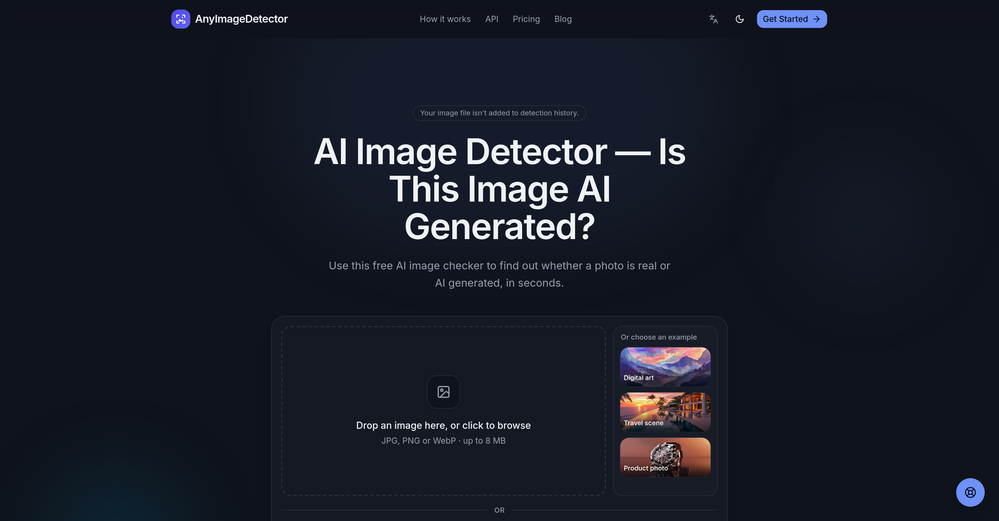 AnyImageDetector website