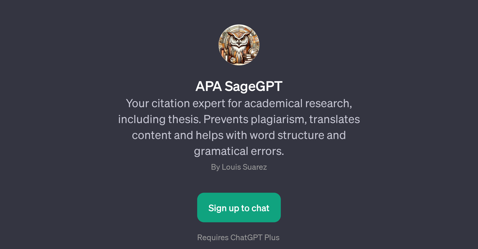 APA SageGPT website