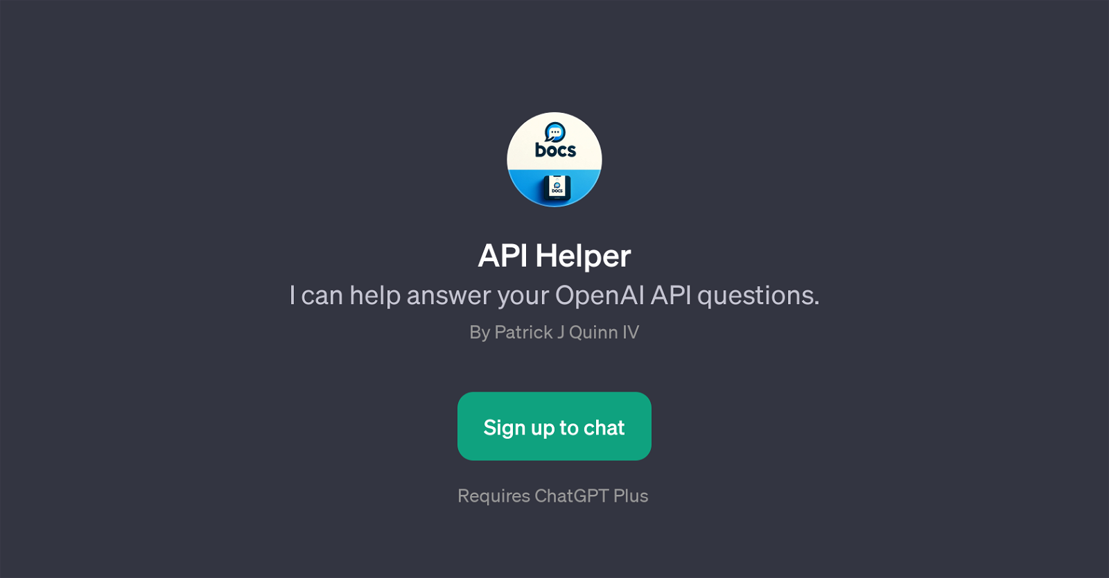 API Helper website