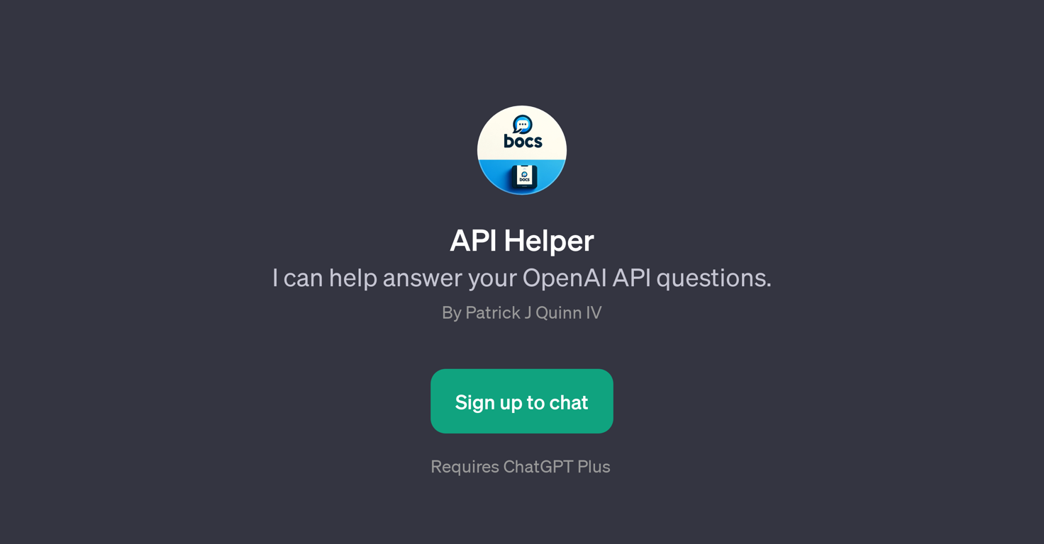 API Helper website