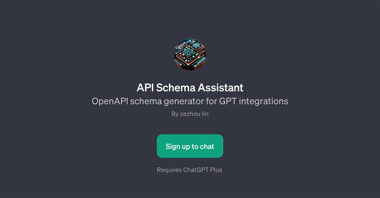 API Schema Assistant website