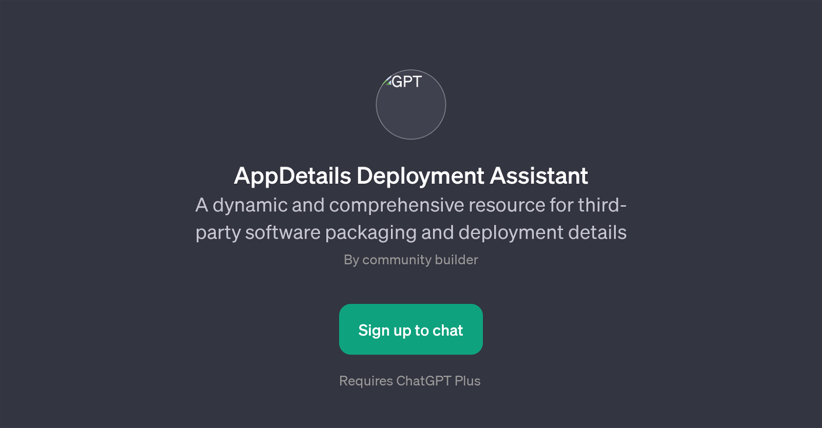 AppDetails Deployment Assistant website