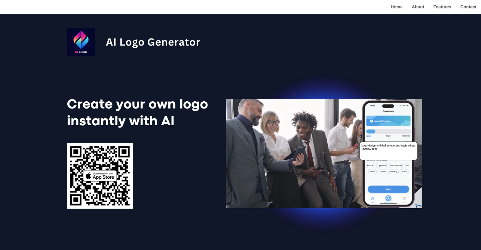 AppIntro's AI Logo Generator website