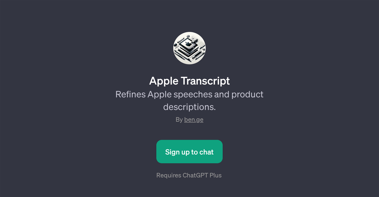 Apple Transcript website