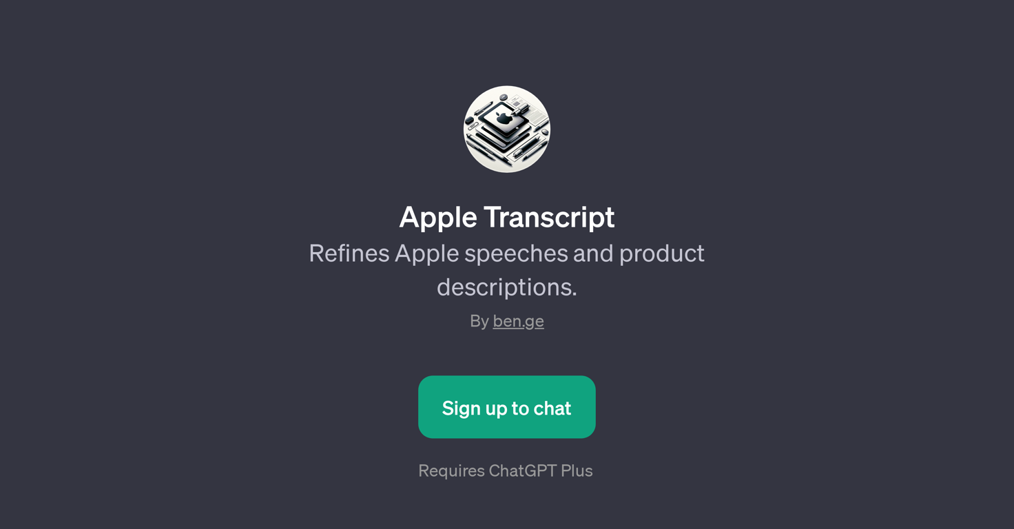 Apple Transcript website
