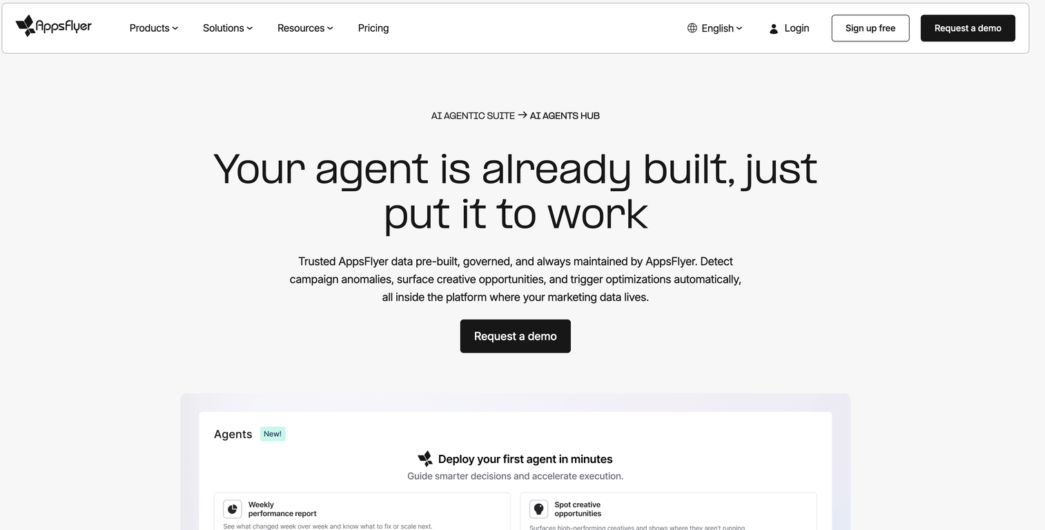 AppsFlyer AI Agents website