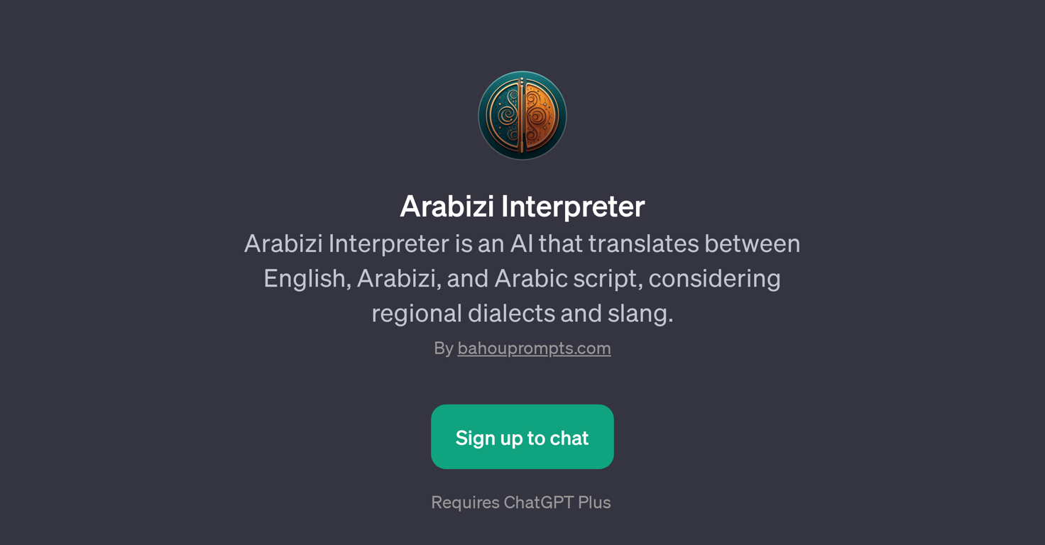 Arabizi Interpreter website