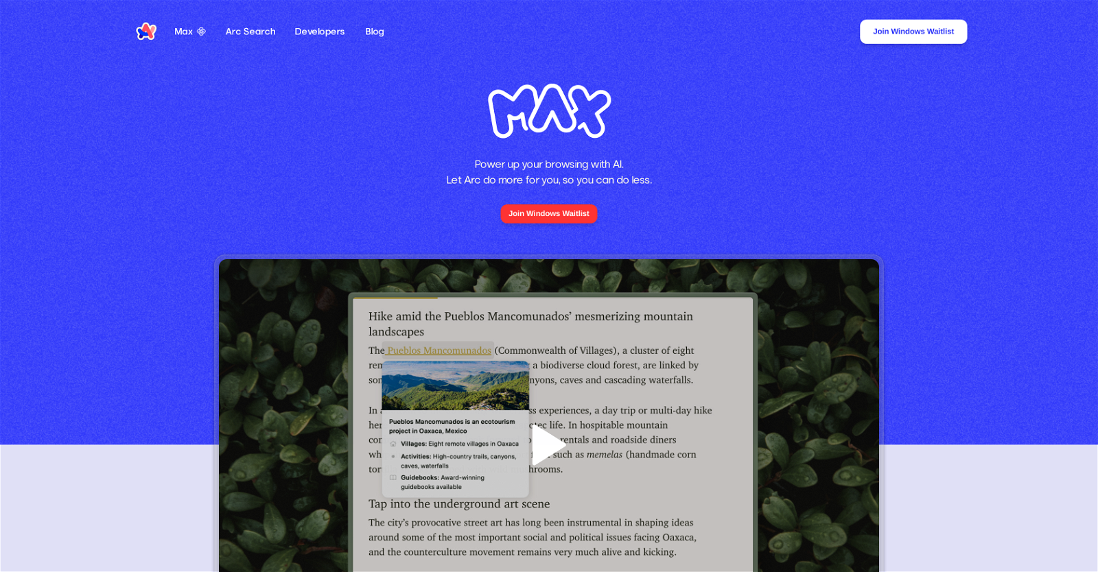 Arc Max website