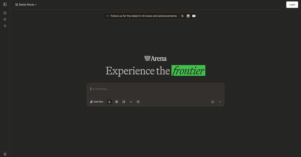 Arena AI website