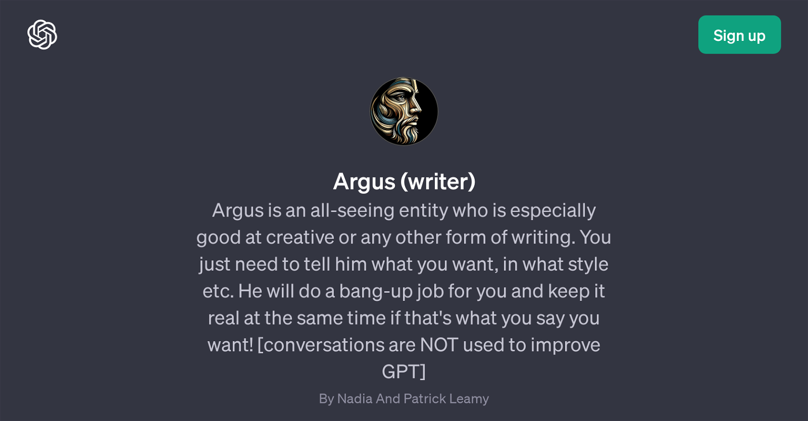 Argus (writer) website
