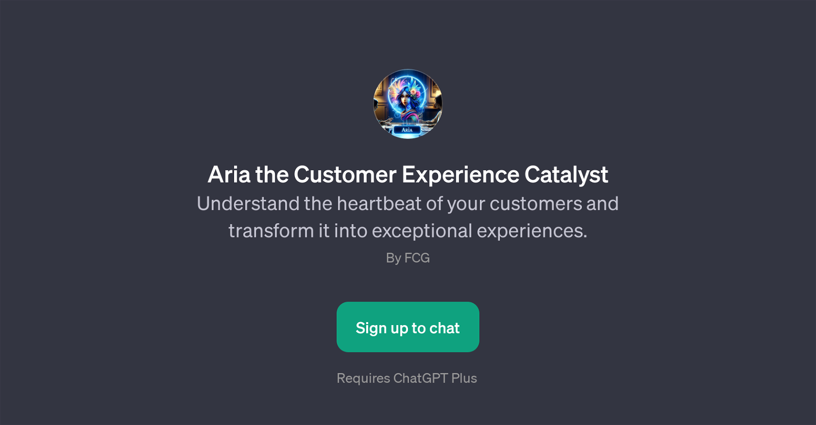 Aria the Customer Experience Catalyst website