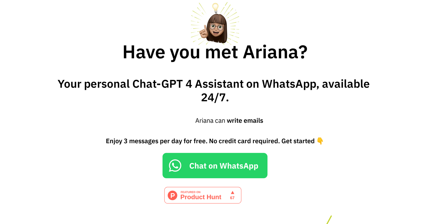 Ariana AI website