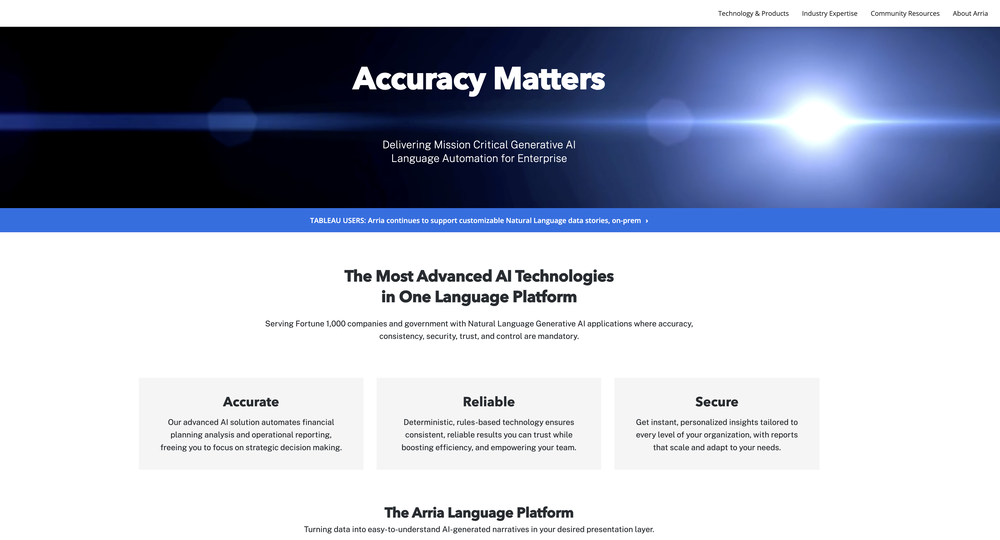 Arria website