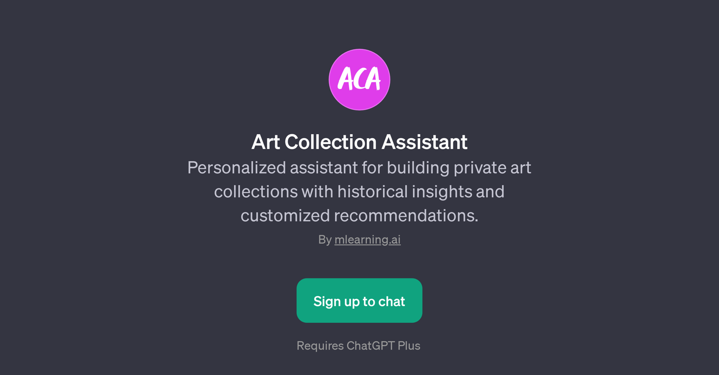 Art Collection Assistant website