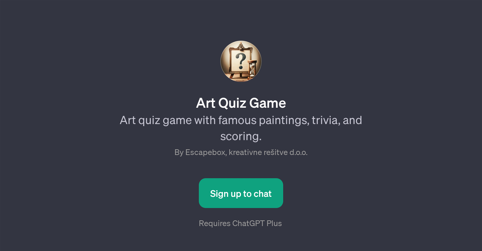 Art Quiz Game website