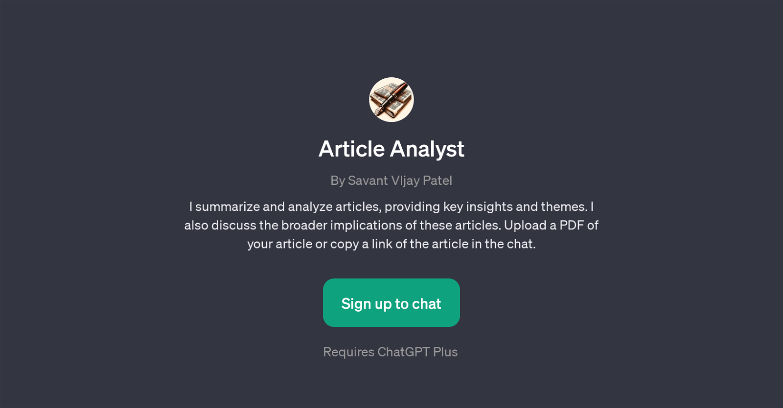Article Analyst website