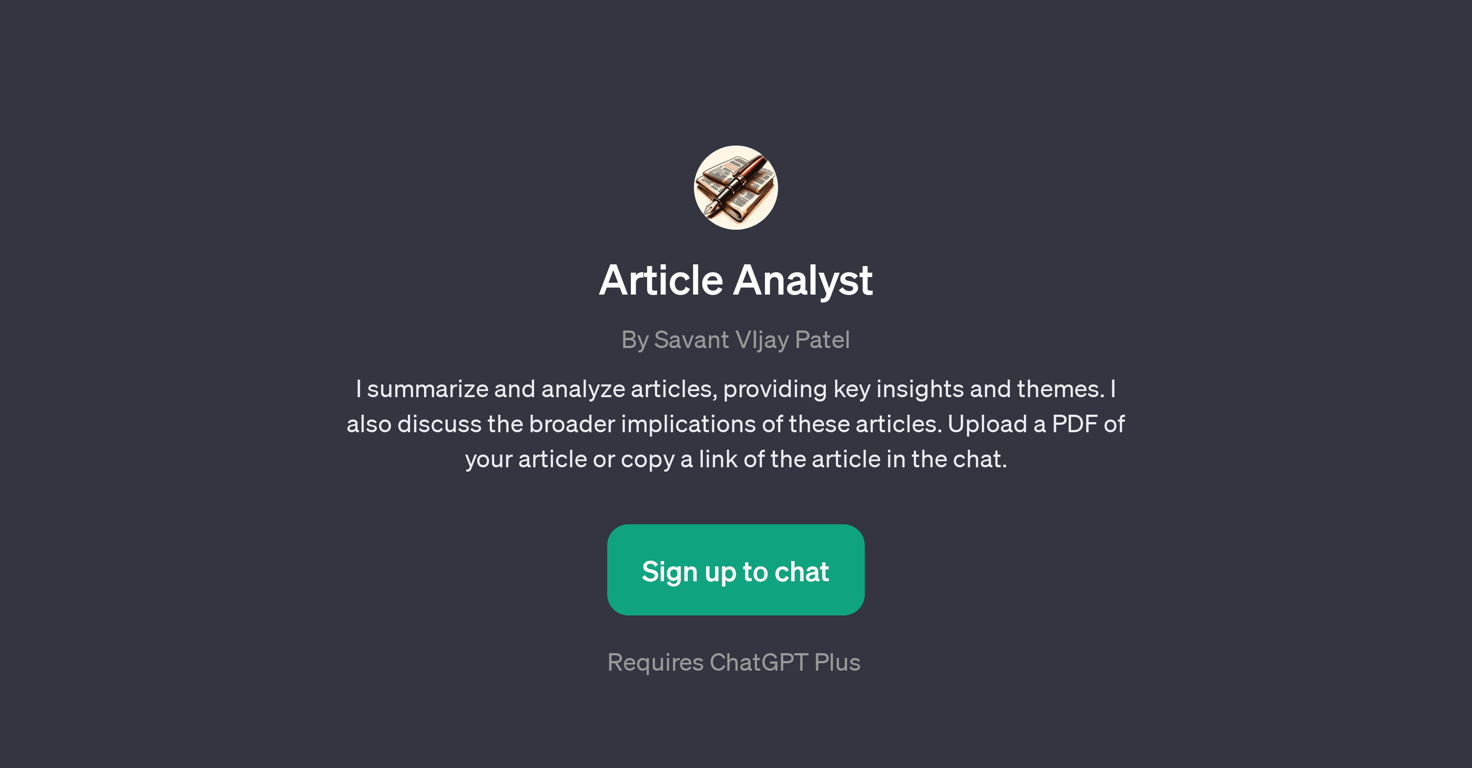 Article Analyst website