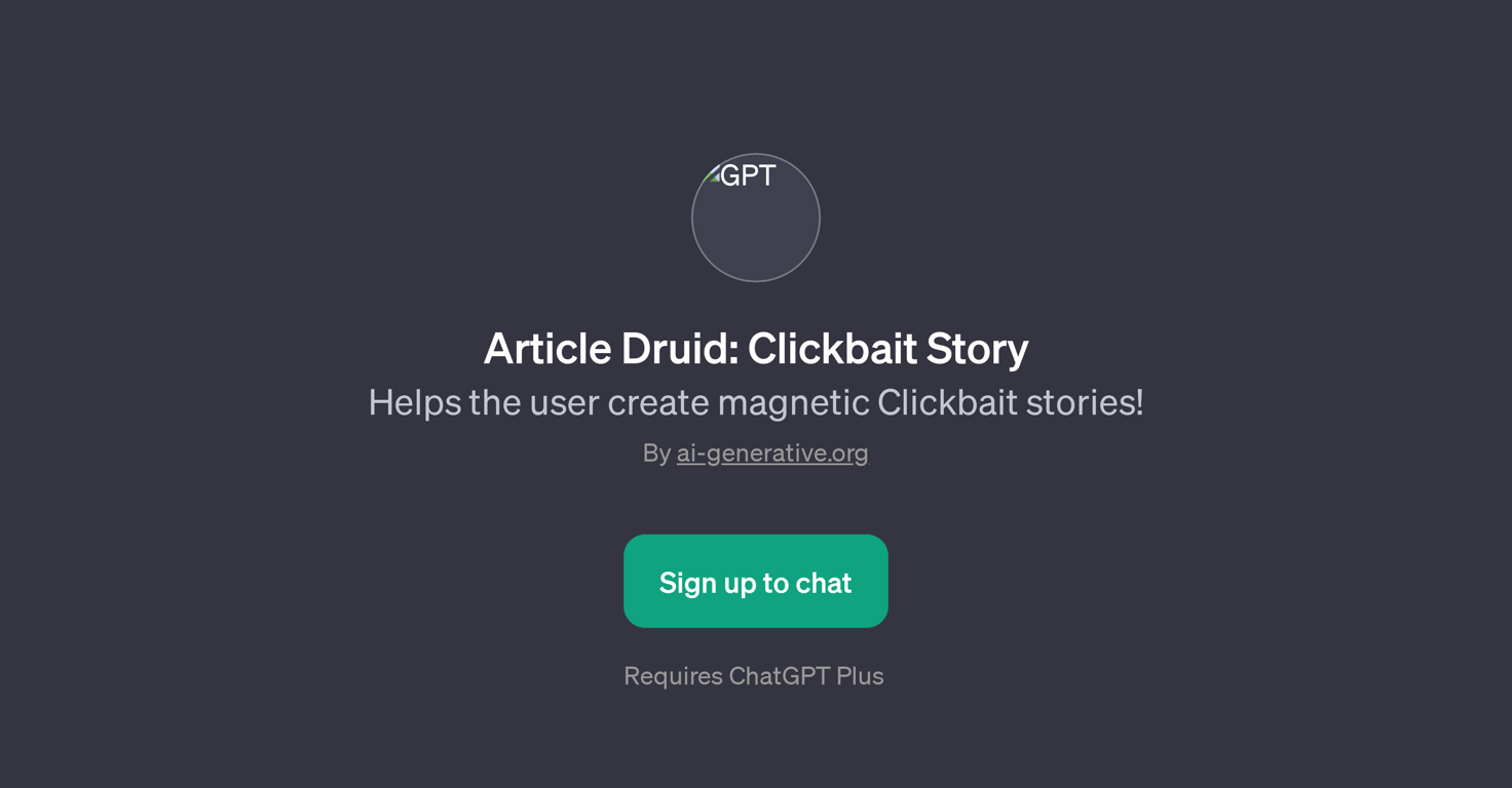 Article Druid: Clickbait Story website