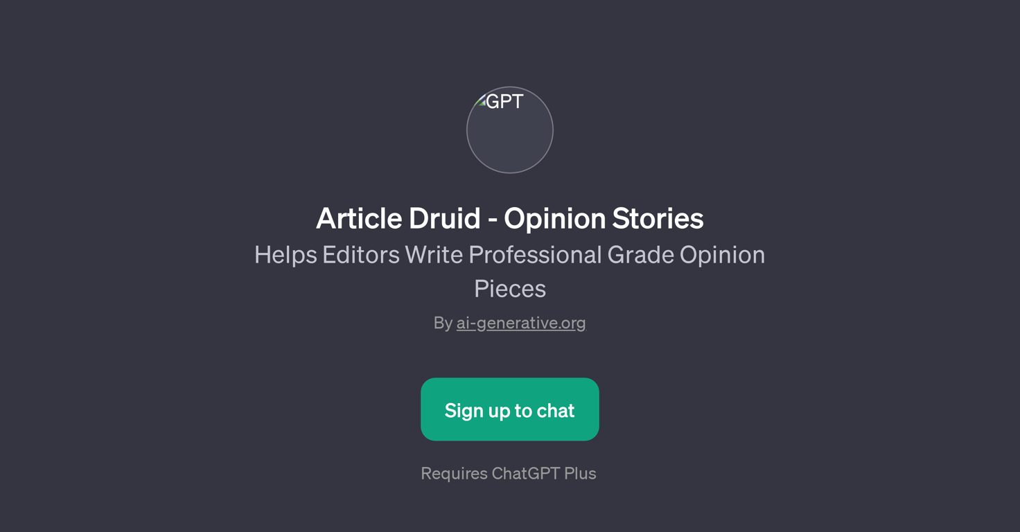 Article Druid - Opinion Stories website