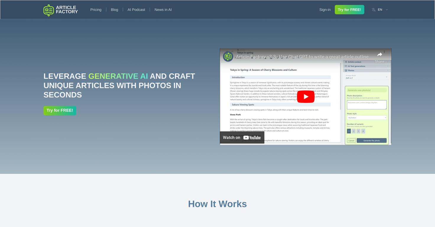 Article Factory website