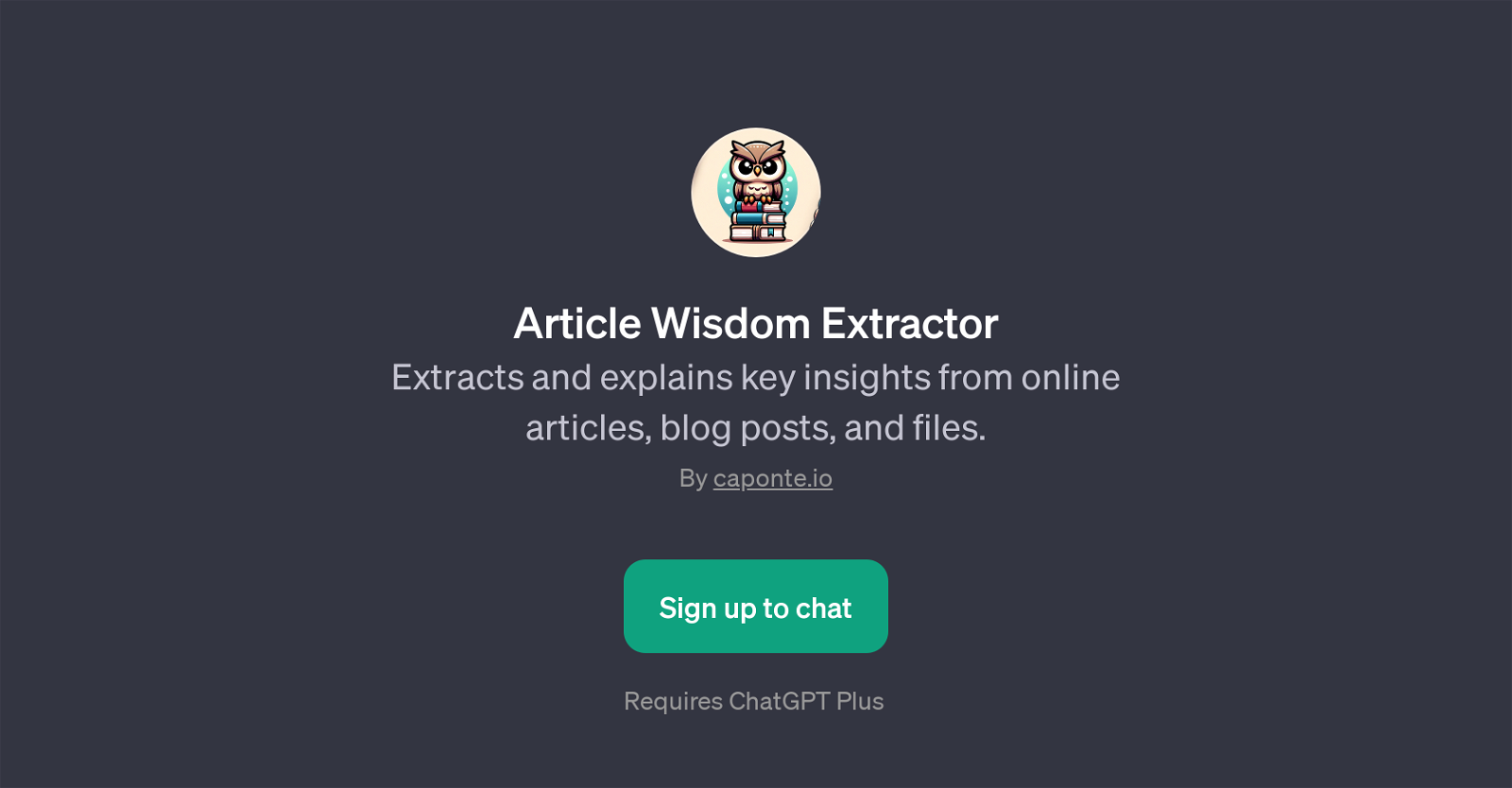 Article Wisdom Extractor website