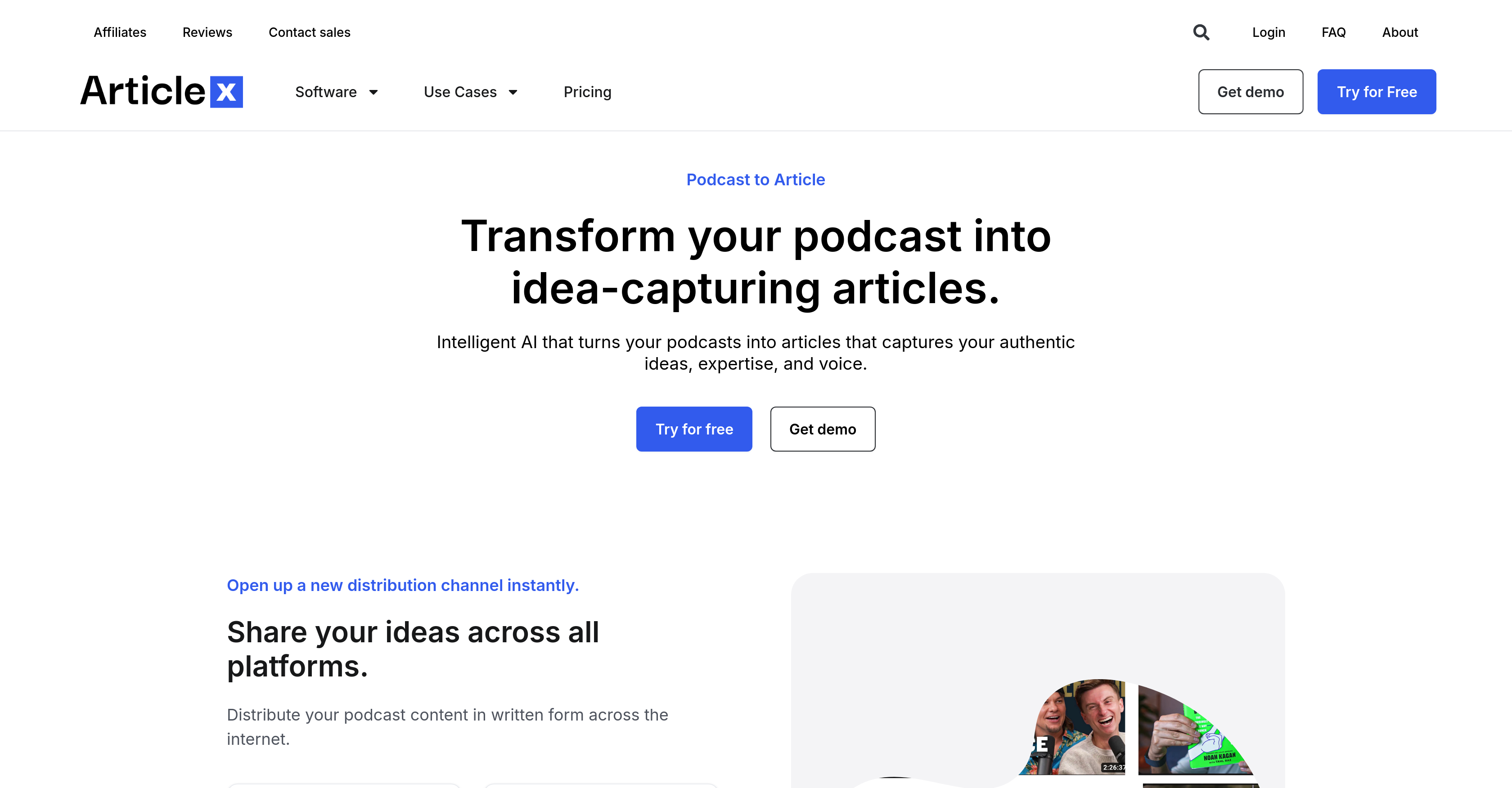 ArticleX - Podcast to Article preview