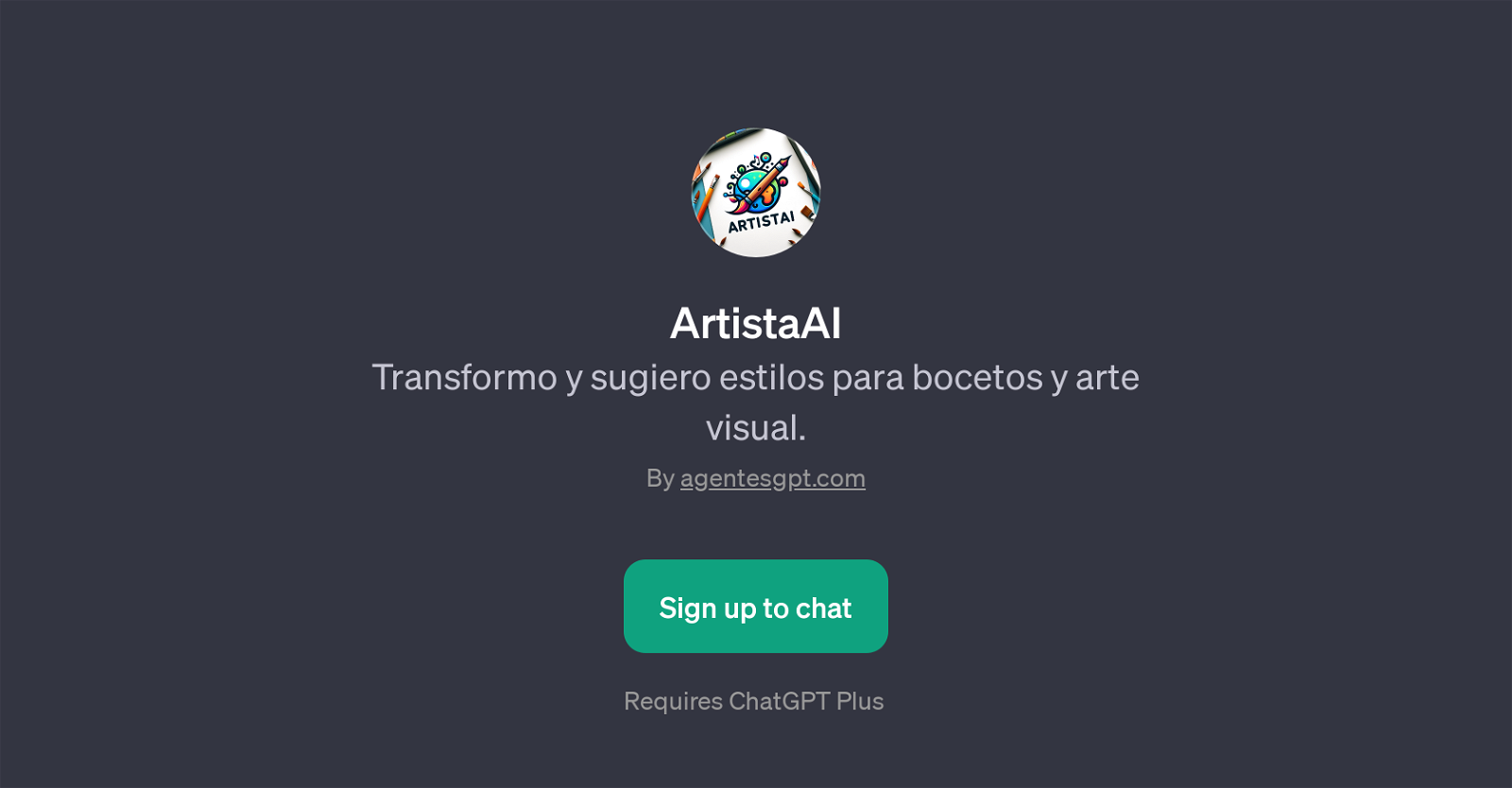 ArtistaAI website