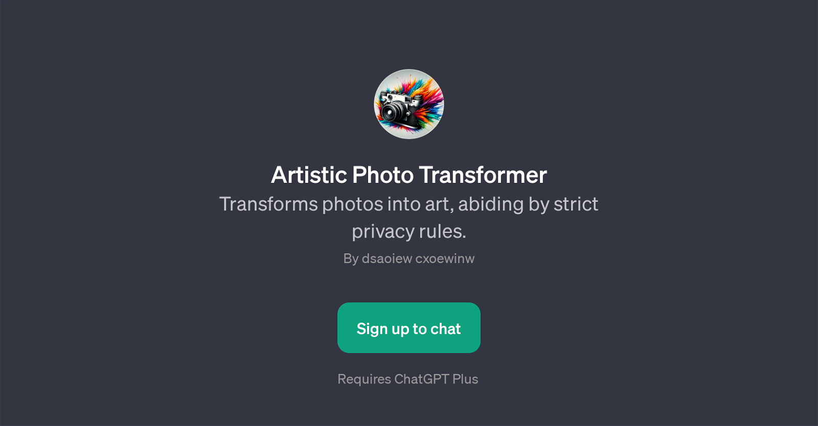 Artistic Photo Transformer website