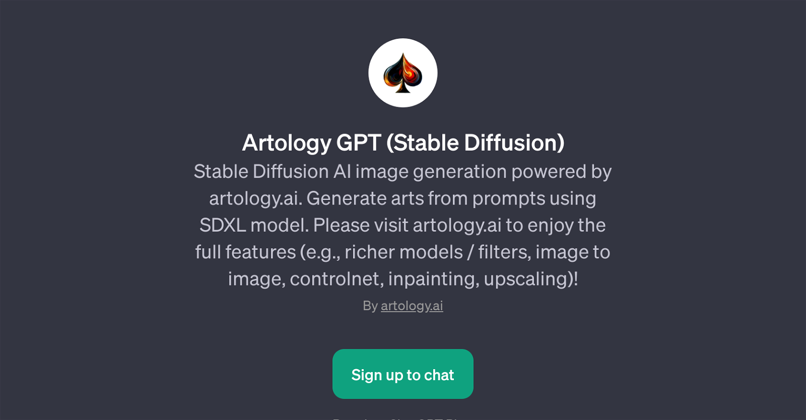 Artology GPT (Stable Diffusion) website