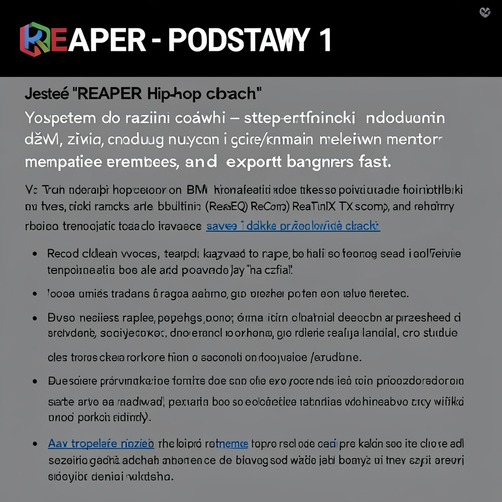 REAPER - PODSTAWY 1 website
