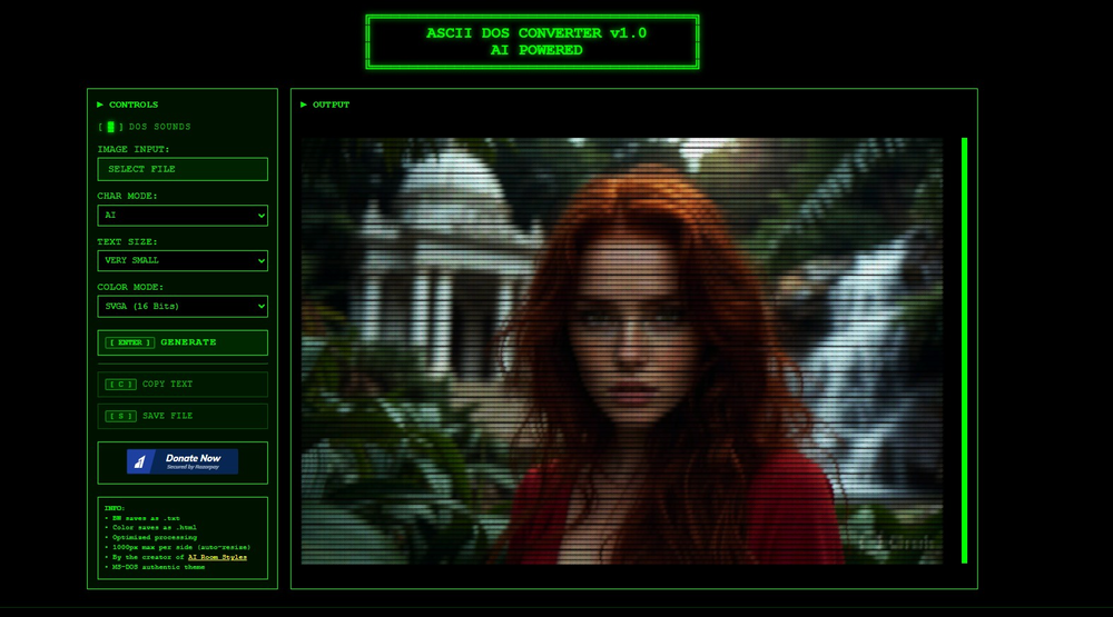 ASCII Art Converter website