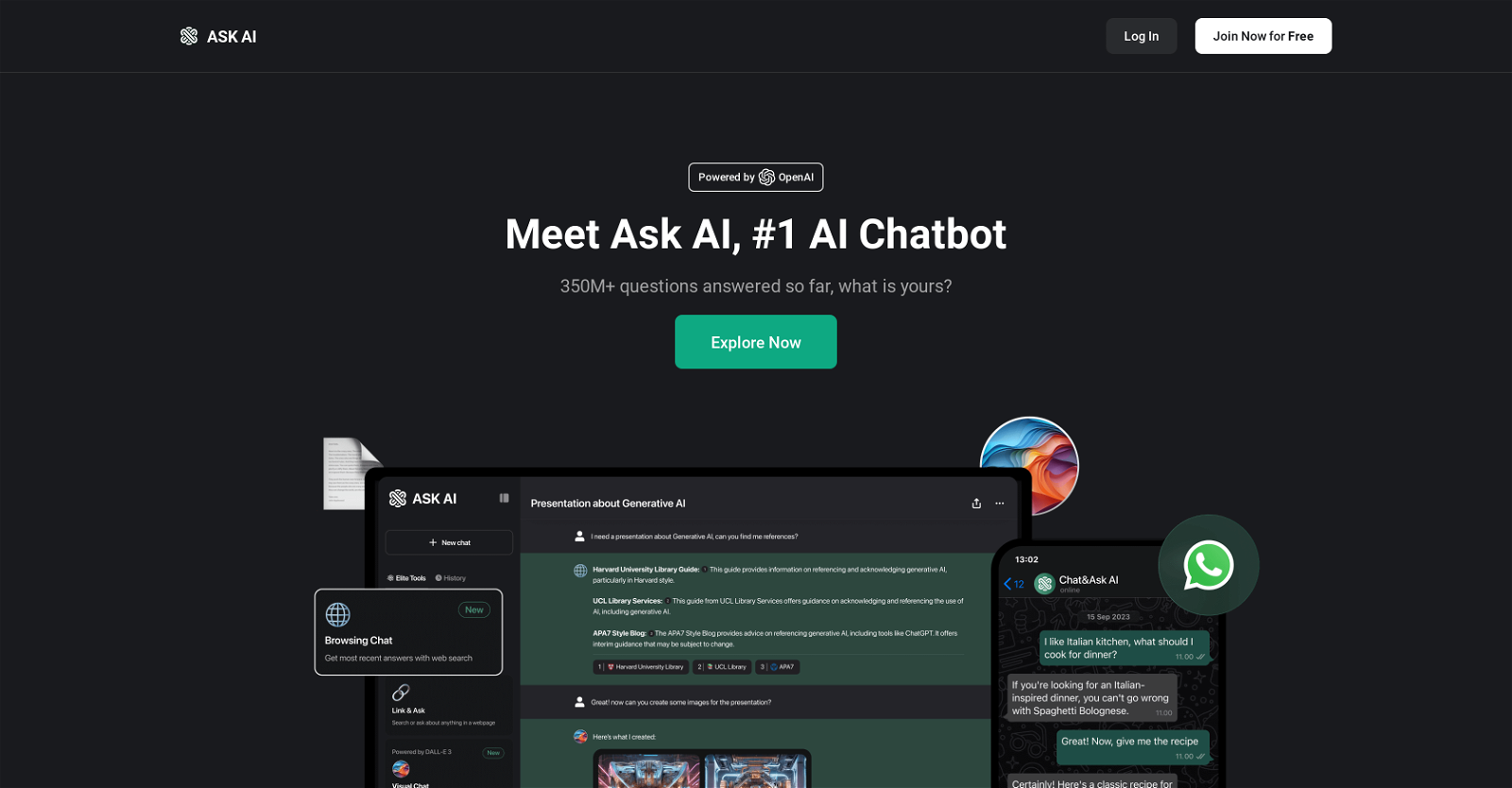 Ask AI Chat website