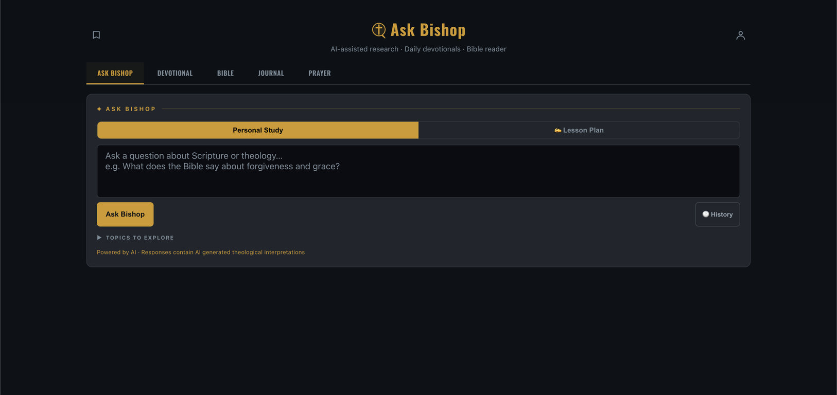 Ask Bishop website