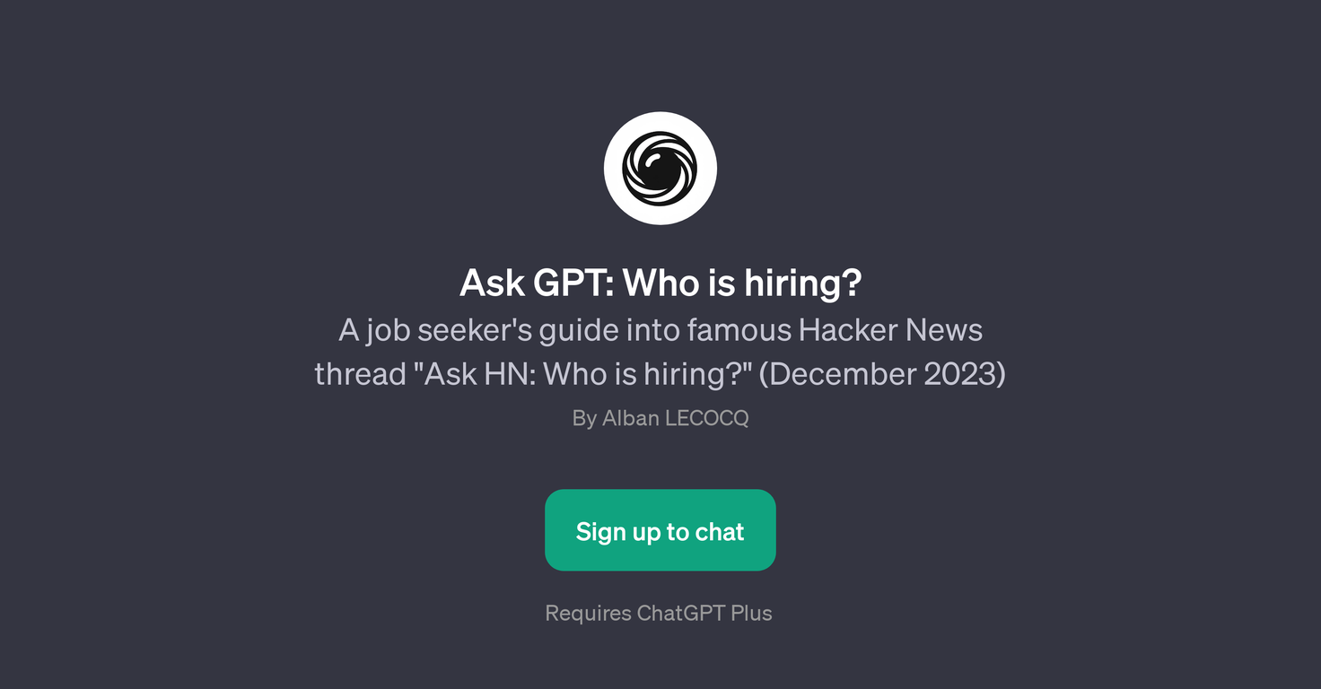 Ask GPT: Who is hiring? website