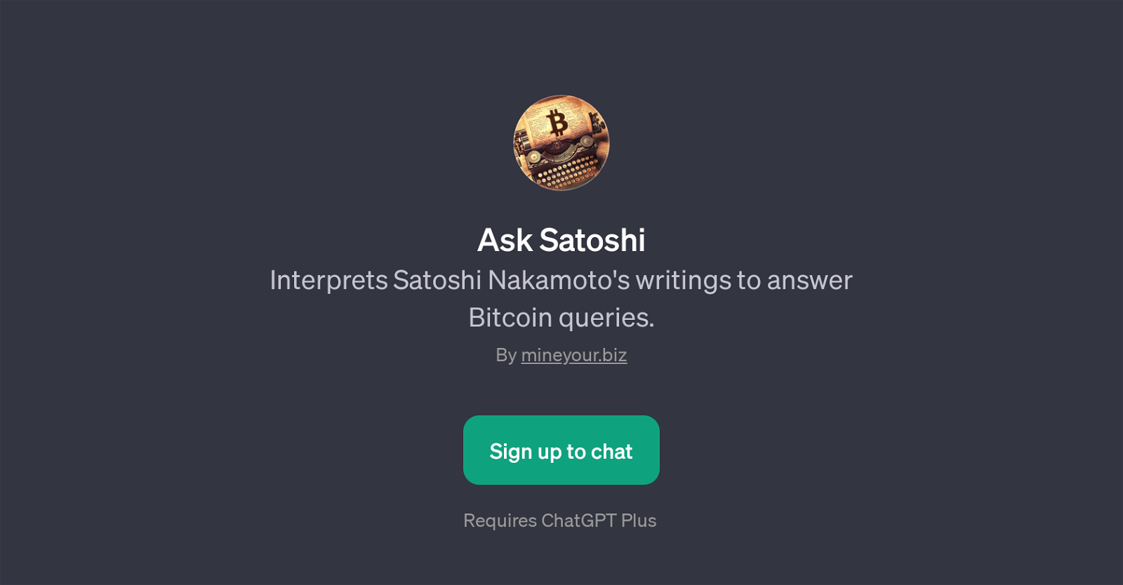 Ask Satoshi website