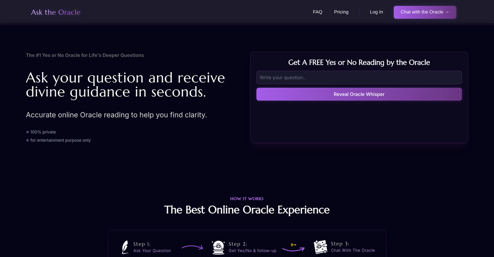 Ask The Oracle website