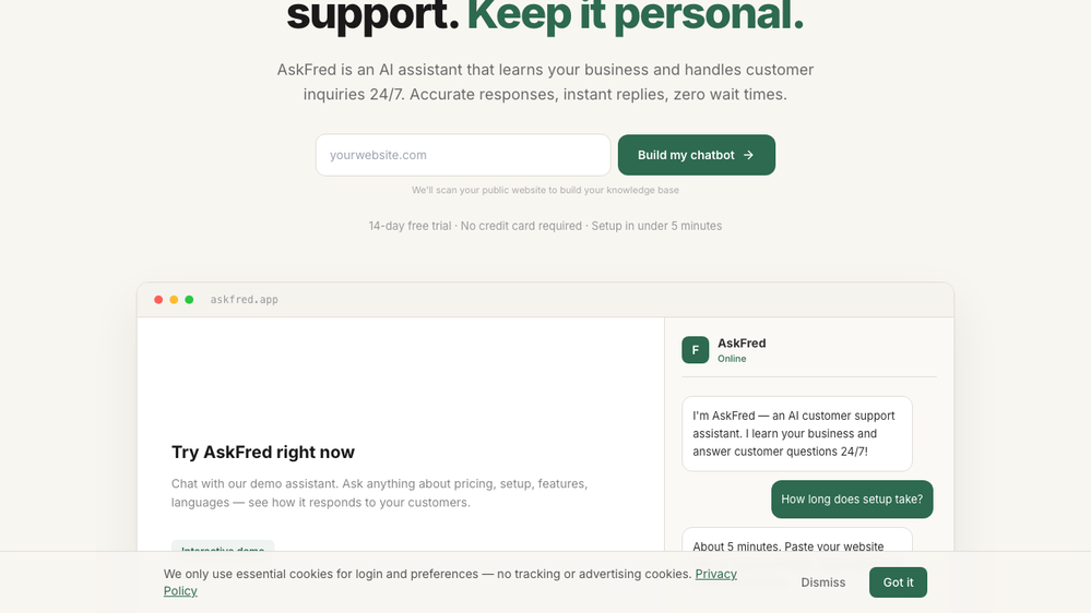 AskFred website