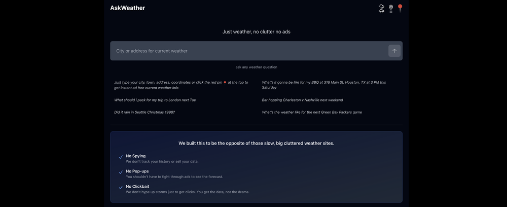 AskWeather.ai website