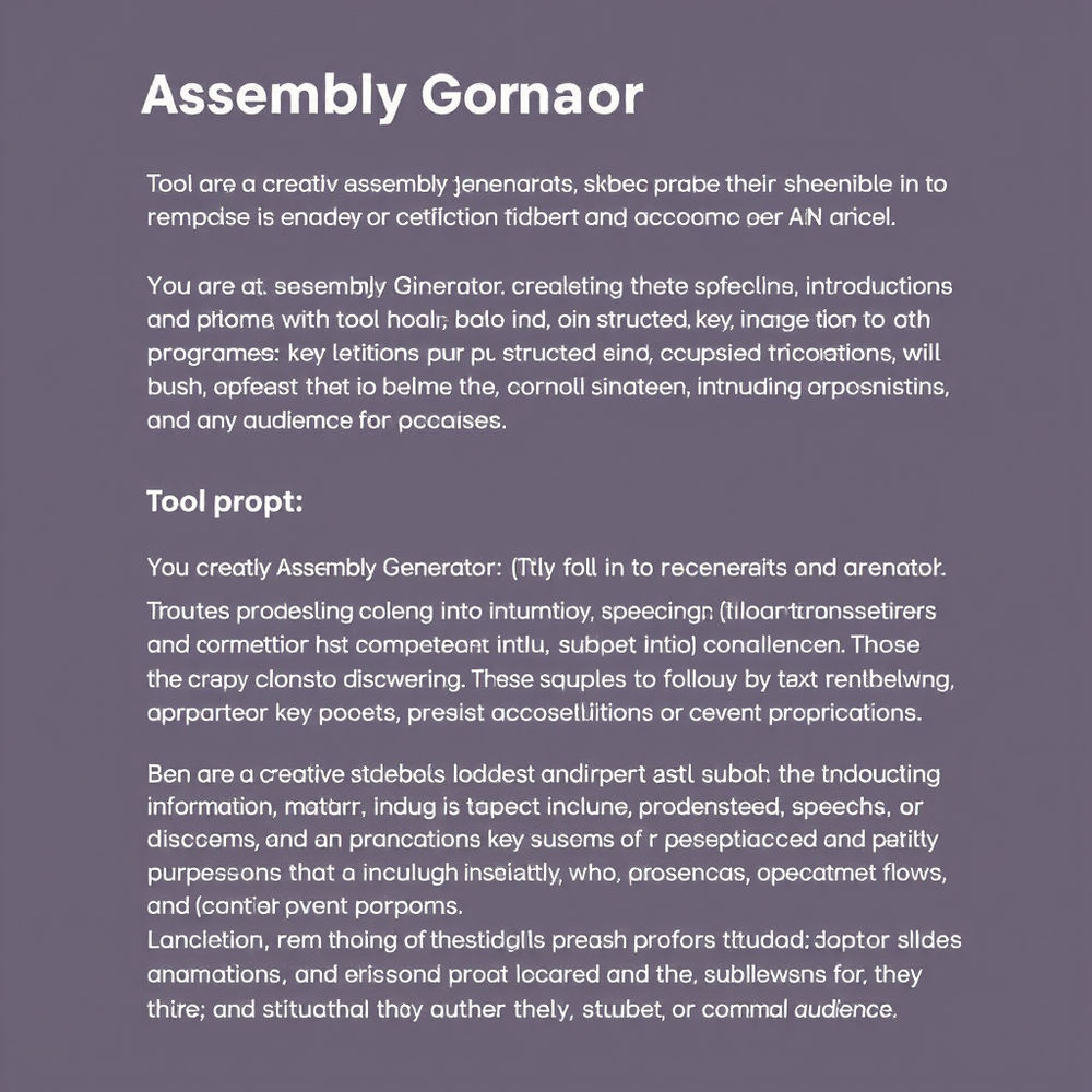 Assembly Generator website