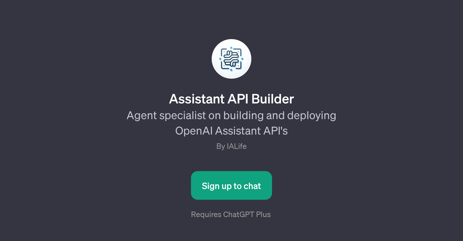 Assistant API Builder website