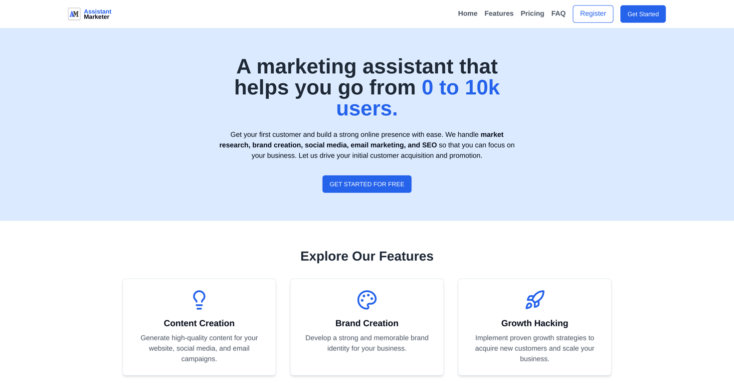 Assistant Marketer website