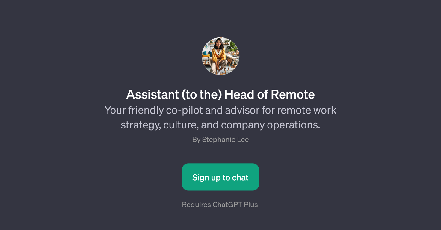 Assistant (to the) Head of Remote website