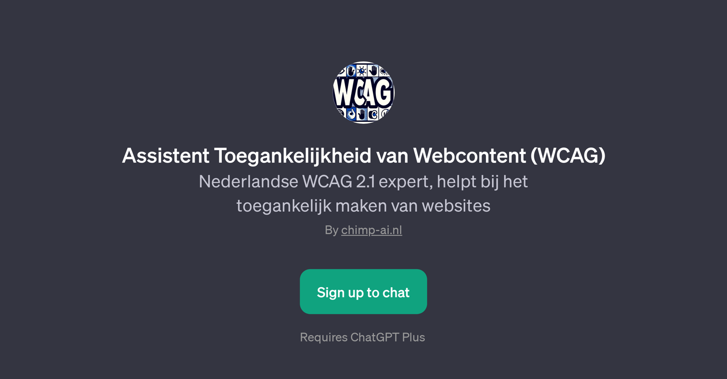 Assistent Toegankelijkheid van Webcontent (WCAG) website