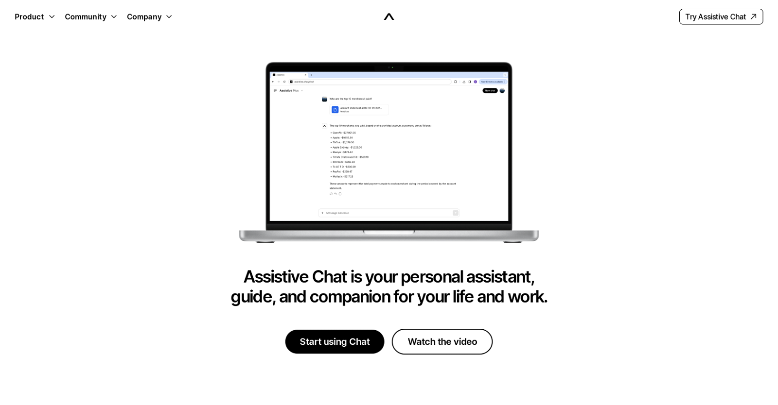 Assistive Chat website