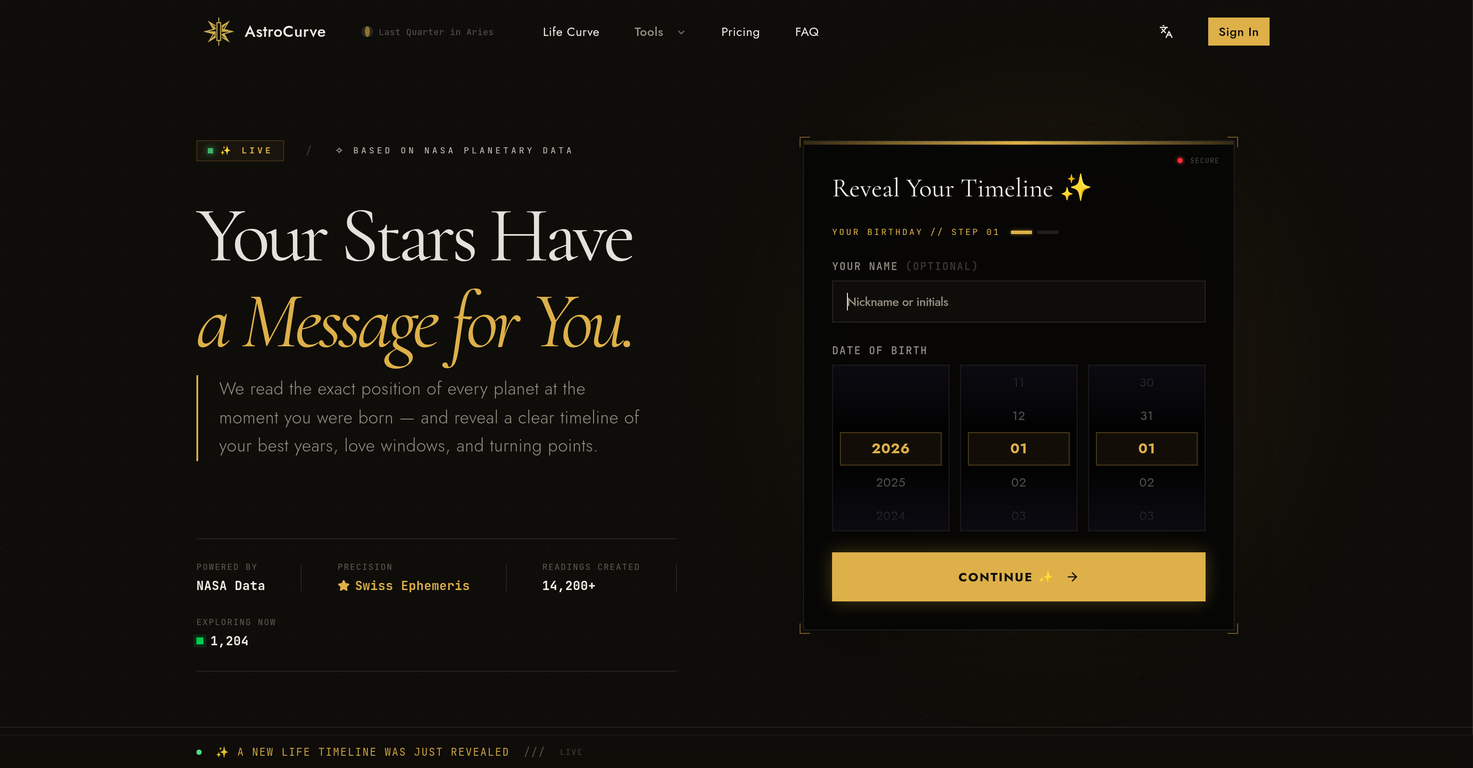 AstroCurve website