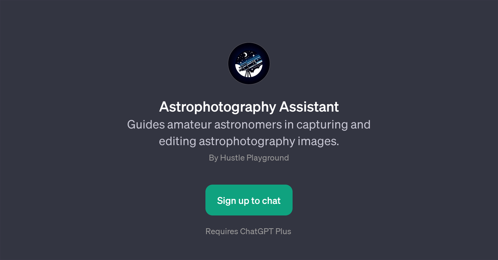 Astrophotography Assistant website